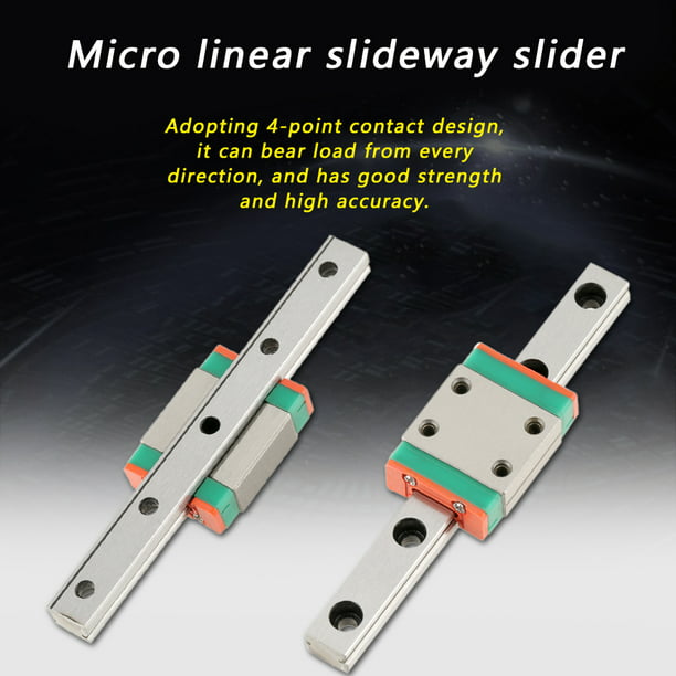Slide Block,Bearing Steel Linear Guide for Automatic Equipment Precision Measuring Equipment Linear Rail Guide,1pc LWL7B Miniature Linear Rail Guide 7mm Width 70mm 